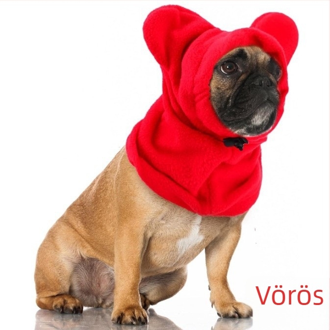 Kutyák téli kapucnis sál - Monokróm minta, Poliészter, Sima szövet, Nyomtatás, Négy évszak