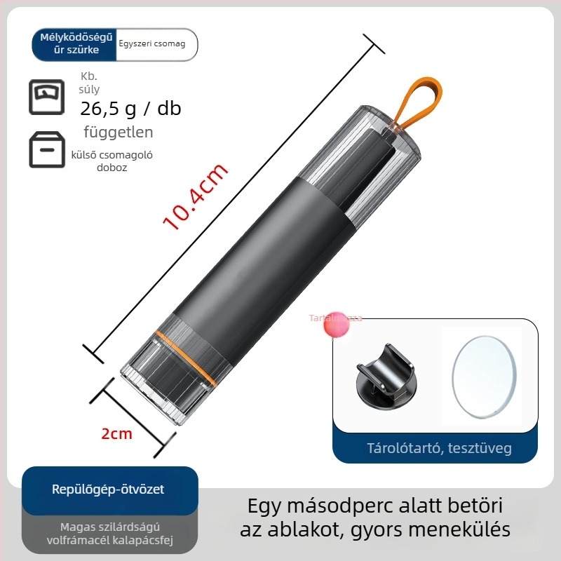 Autómentő ablakbetörő kalapács - alumíniumötvözet - tömeg 26,4 g - testreszabás elérhető - autómentő eszköz