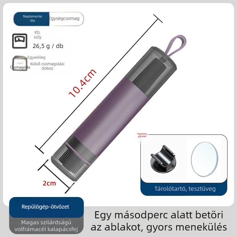 Autómentő ablakbetörő kalapács - alumíniumötvözet - tömeg 26,4 g - testreszabás elérhető - autómentő eszköz