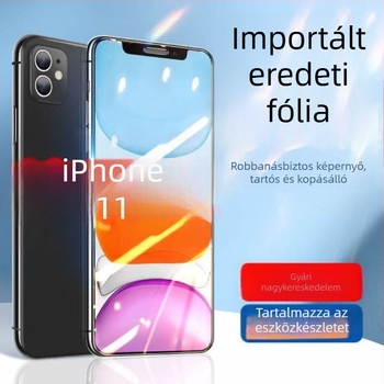 Edzett üveg előlapi védő iPhone 11 Pro Maxhez, teljes képernyő, ütésálló, kékfény-szűrő