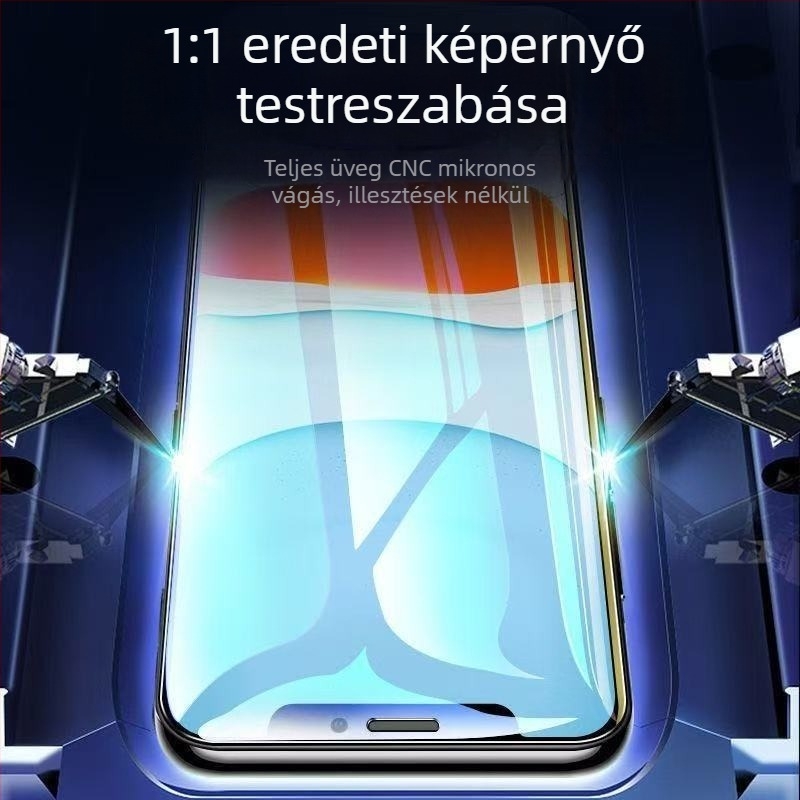 Edzett üveg előlapi védő iPhone 11 Pro Maxhez, teljes képernyő, ütésálló, kékfény-szűrő