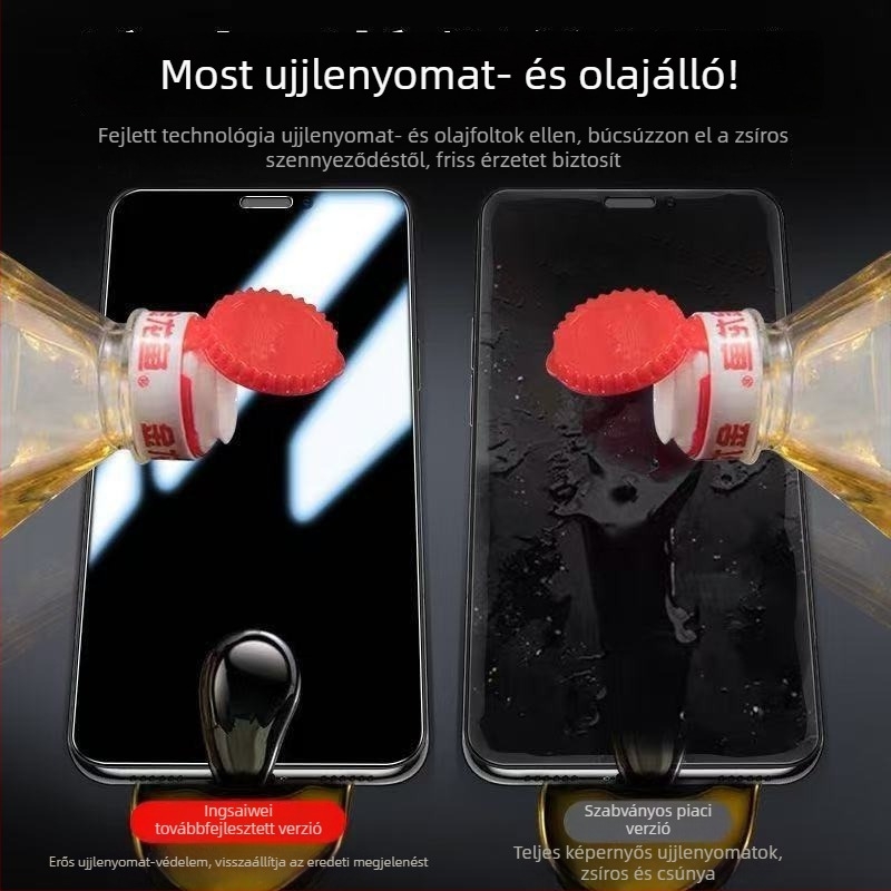 Edzett üveg előlapi védő iPhone 11 Pro Maxhez, teljes képernyő, ütésálló, kékfény-szűrő