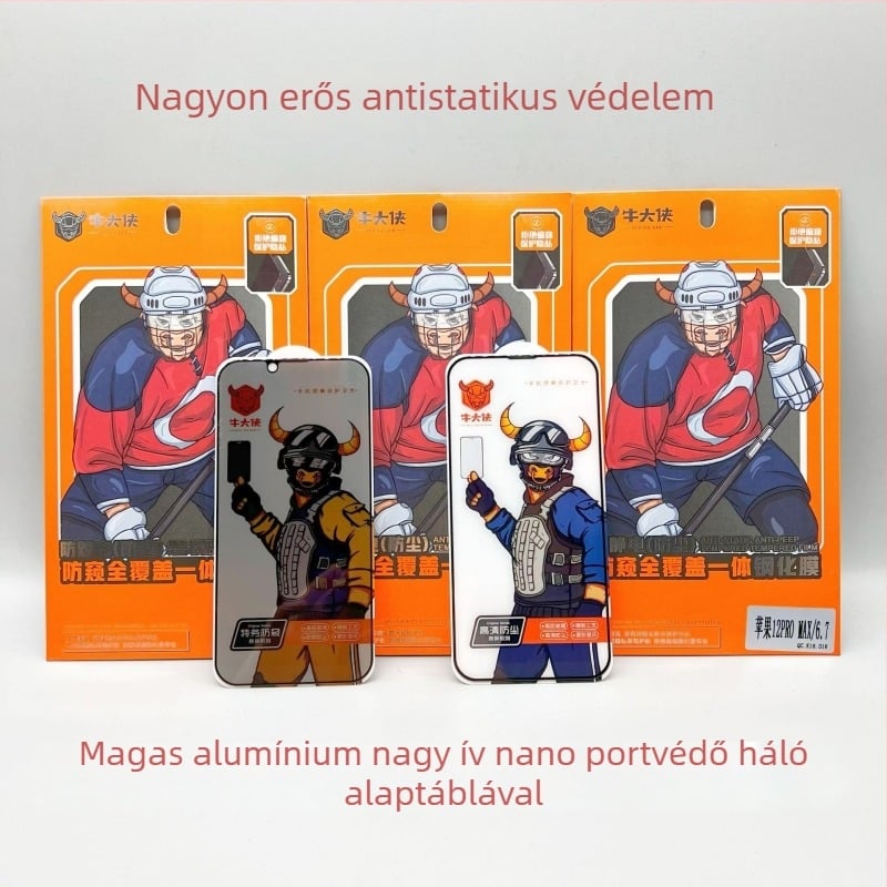 Apple iPhone X/14/15 Pro-hoz készült edzett üveg előlapi kijelzővédő – Anti-spy, Teljes képernyő, Porálló, Robbanásbiztos, HD