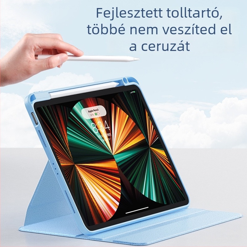 Szilikon védőtok Apple iPad Pro / iPad Air 4-hez, háromhajtású dizájn, alvás/ébresztés funkció, elektroplakált felület