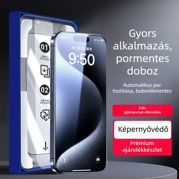 KAAPII Edzett üveg kijelzővédő iPhone 13 Pro Maxhoz – Elülső kijelzővédő, HD tisztaság, Anti‑Peek, Porálló, Ujjlenyomat‑mentes, Ütésálló