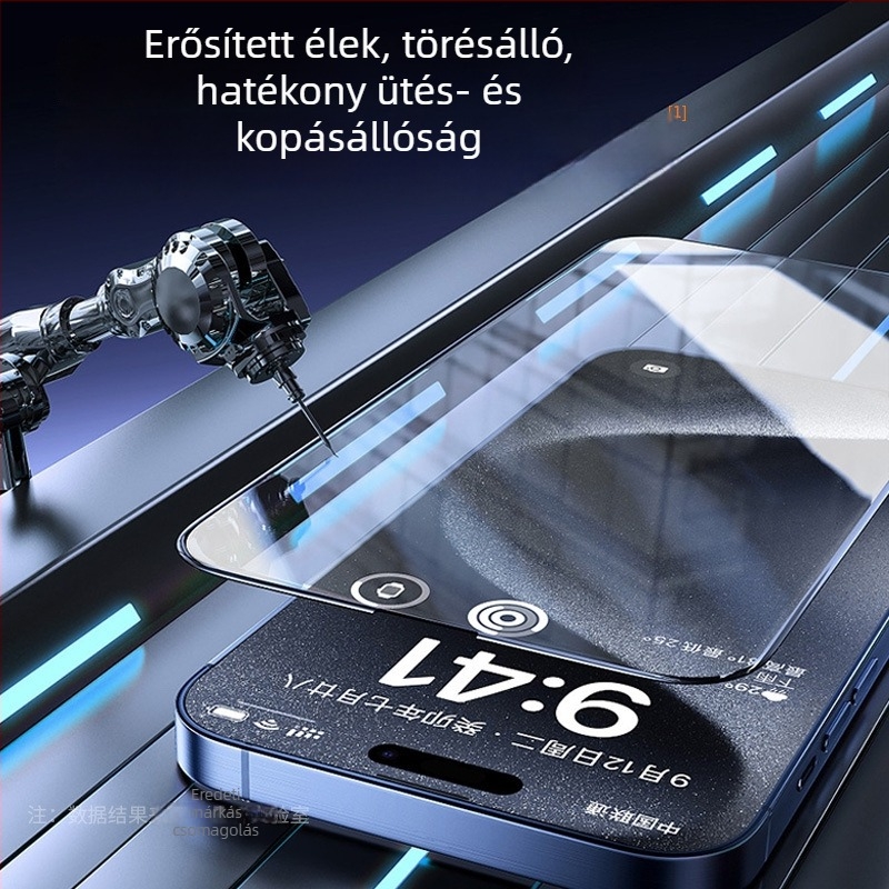 KAAPII Edzett üveg kijelzővédő iPhone 13 Pro Maxhoz – Elülső kijelzővédő, HD tisztaság, Anti‑Peek, Porálló, Ujjlenyomat‑mentes, Ütésálló