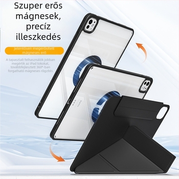 Benwis 2026 Pro 11 hüvelykes tablet védőtok tolltartóval és háromrészes állvánnyal, Apple iPad 11 hüvelykhez