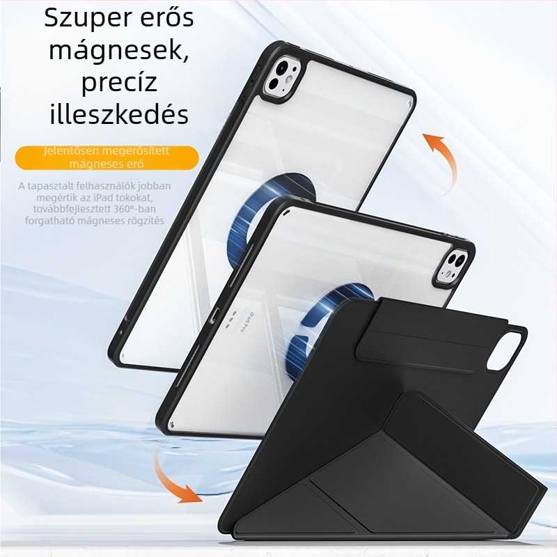 Benwis 2026 Pro 11 hüvelykes tablet védőtok tolltartóval és háromrészes állvánnyal, Apple iPad 11 hüvelykhez
