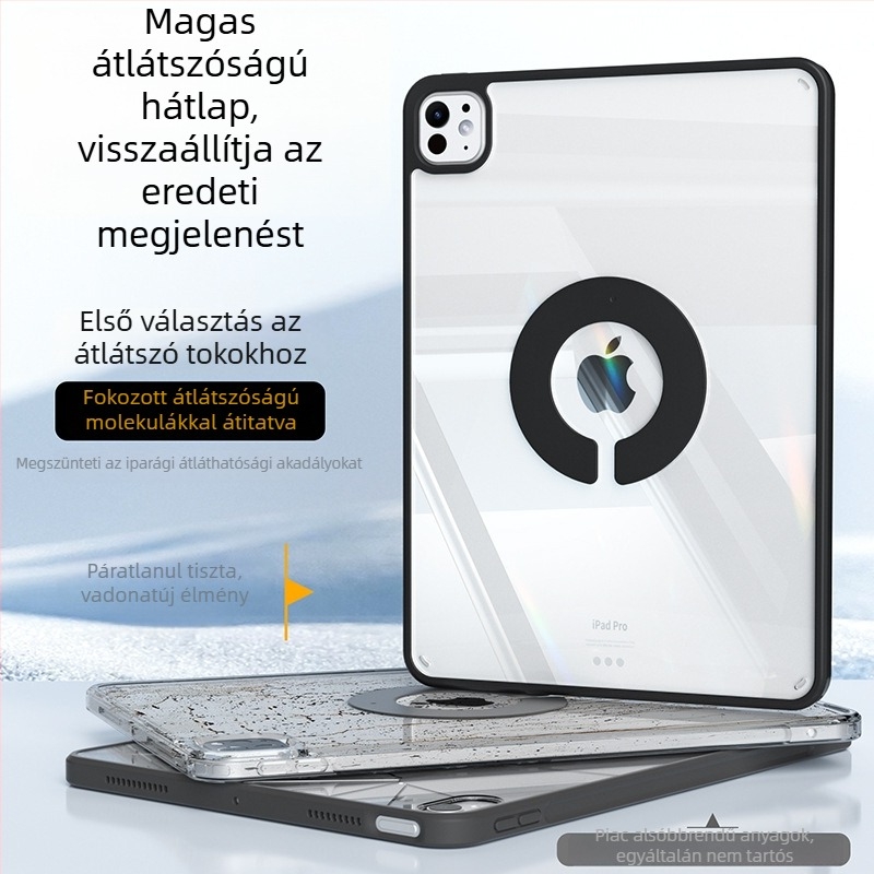 Benwis 2026 Pro 11 hüvelykes tablet védőtok tolltartóval és háromrészes állvánnyal, Apple iPad 11 hüvelykhez