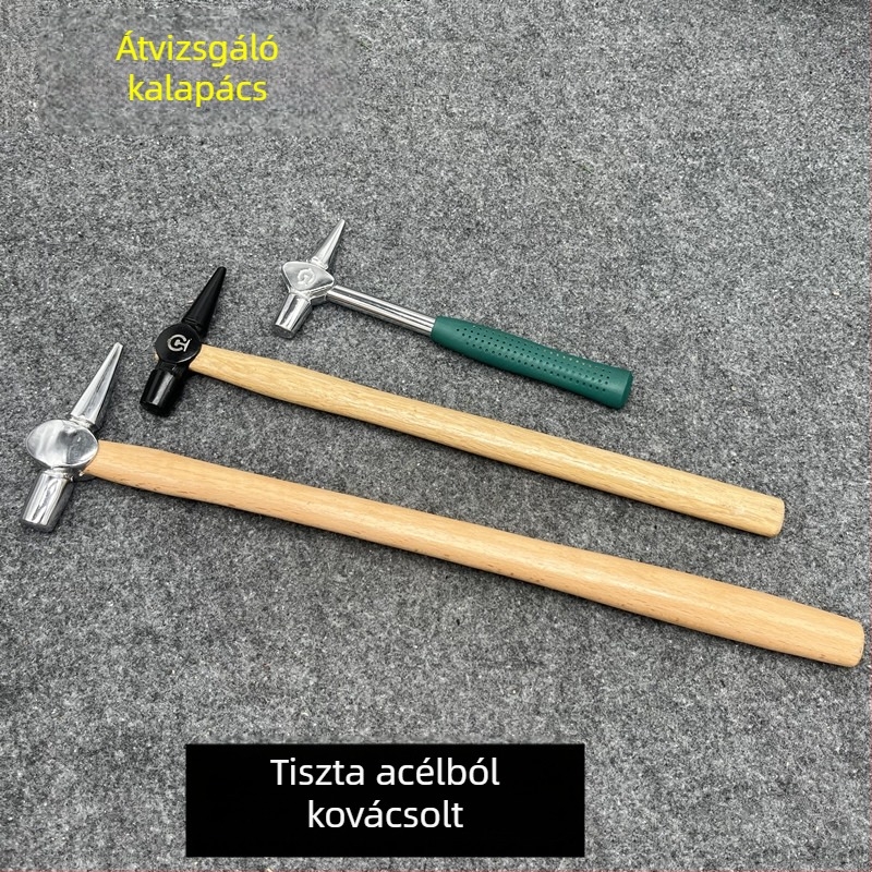 Vasúti kalapács hosszabbított fa fogantyúval kazánellenőrzéséhez