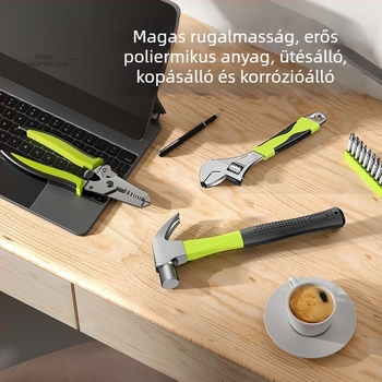 Háztartási szerszámkészlet dobozban, 200+ készlet és ajtózsanér állító kulcs