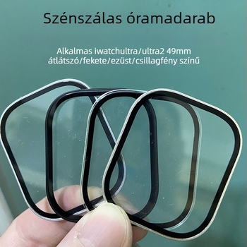 Apple Watch Ultra edzett üveg kijelzővédő szénszálas kerettel és integrált védőréteggel
