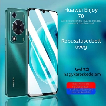 Hőkezelt üveg kijelzővédő Huawei Enjoy 70-hez (70Z/PRO/S) – teljes képernyőfedés, ütésálló, HD, kékfény-szűrő