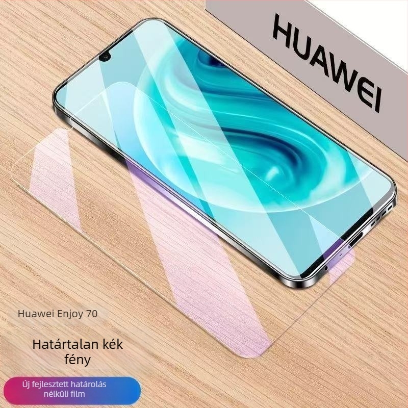 Hőkezelt üveg kijelzővédő Huawei Enjoy 70-hez (70Z/PRO/S) – teljes képernyőfedés, ütésálló, HD, kékfény-szűrő