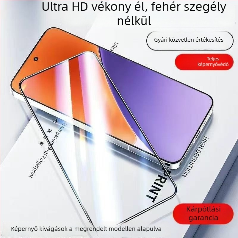 Hőkezelt üveg kijelzővédő Huawei Enjoy 70-hez (70Z/PRO/S) – teljes képernyőfedés, ütésálló, HD, kékfény-szűrő