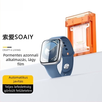 Apple Watch védőfólia PET – Teljes képernyő, Ellenálló a leeséshez, Mikrokristályos film