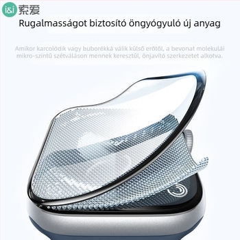 Apple Watch védőfólia PET – Teljes képernyő, Ellenálló a leeséshez, Mikrokristályos film