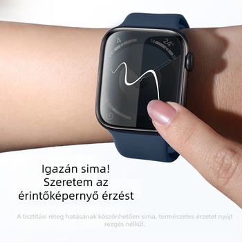 Apple Watch védőfólia PET – Teljes képernyő, Ellenálló a leeséshez, Mikrokristályos film