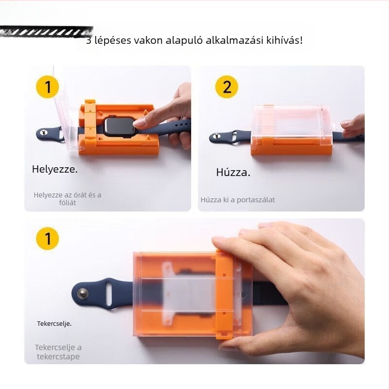 Apple Watch védőfólia PET – Teljes képernyő, Ellenálló a leeséshez, Mikrokristályos film