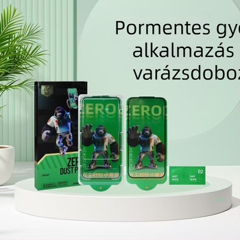 Edzett üveg elülső képernyővédő pormentes applikáló dobozzal iPhone 17 Pro Max számára – HD, ujjlenyomat-mentes, ütésálló, automatikus javítás, alkalmazó eszközök