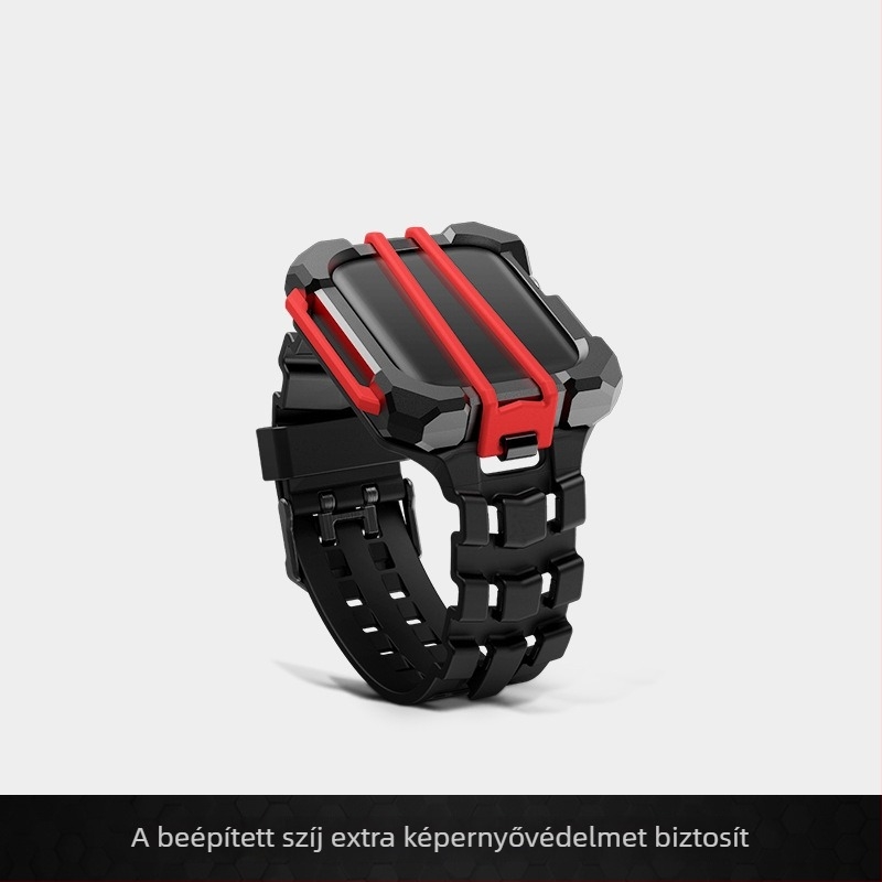 Apple Watch védőtok integrált TPU taktikai szíjjal és szilikon sport szíjjal