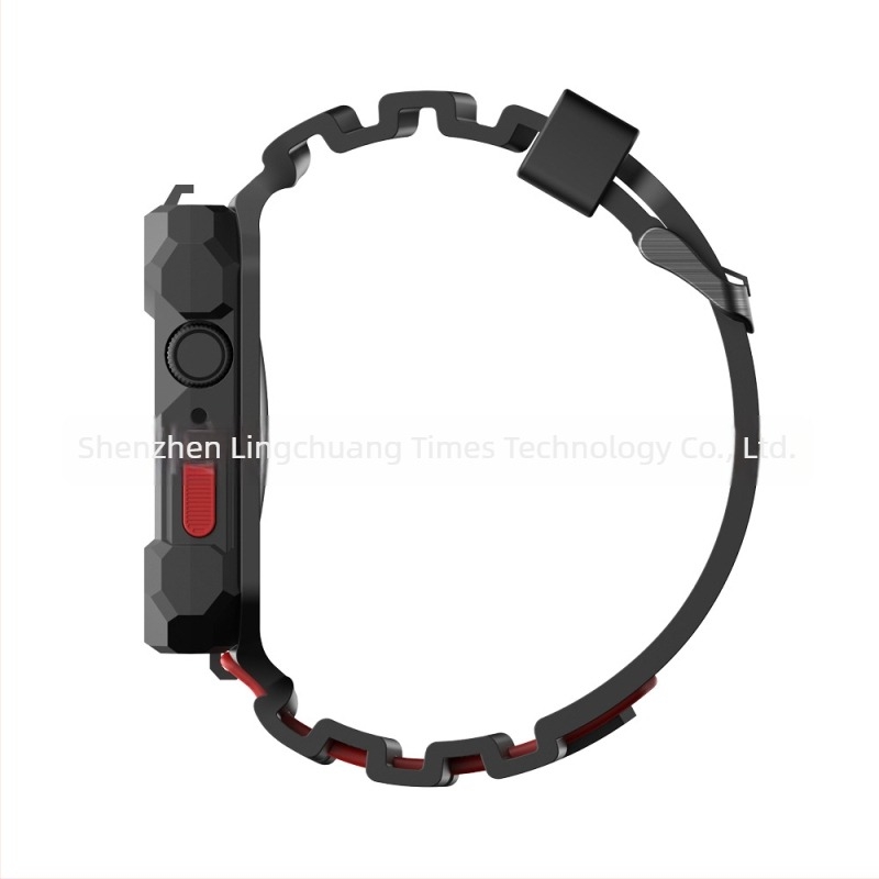 Apple Watch védőtok integrált TPU taktikai szíjjal és szilikon sport szíjjal