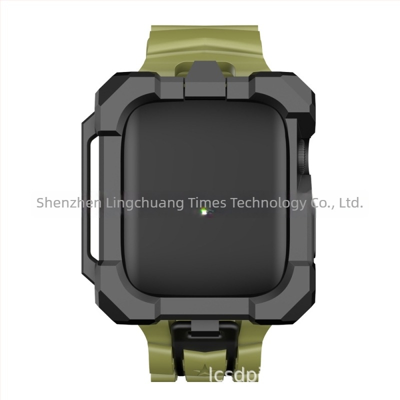 Apple Watch védőtok integrált TPU taktikai szíjjal és szilikon sport szíjjal