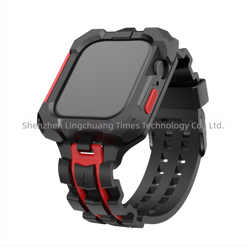Apple Watch védőtok integrált TPU taktikai szíjjal és szilikon sport szíjjal