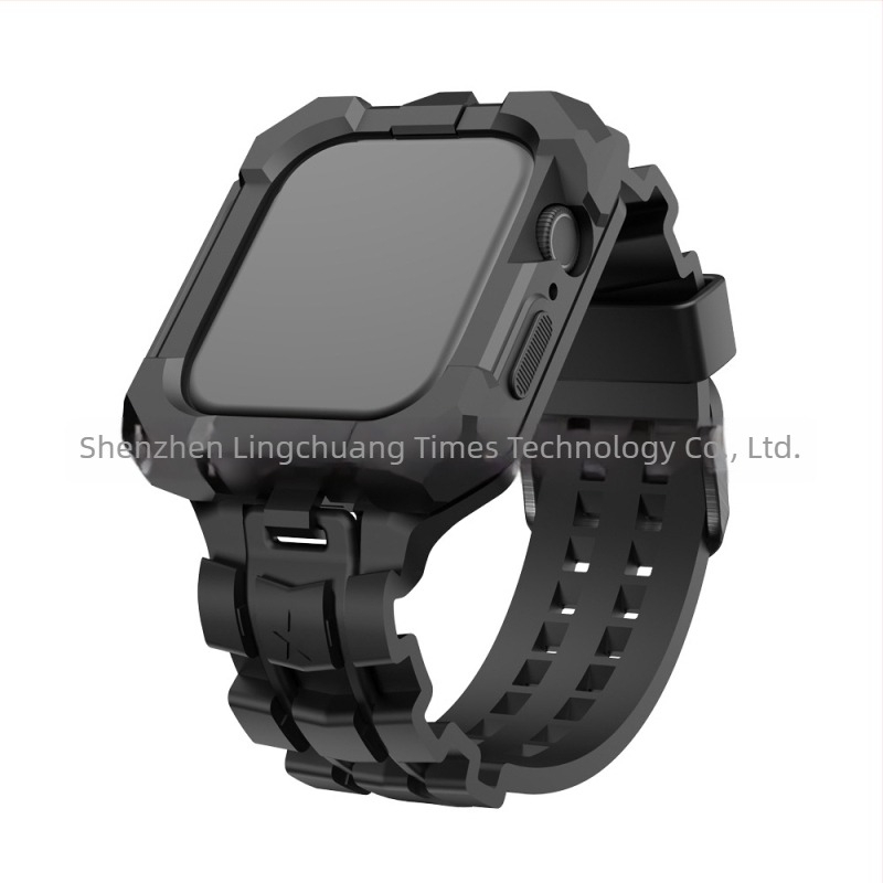 Apple Watch védőtok integrált TPU taktikai szíjjal és szilikon sport szíjjal