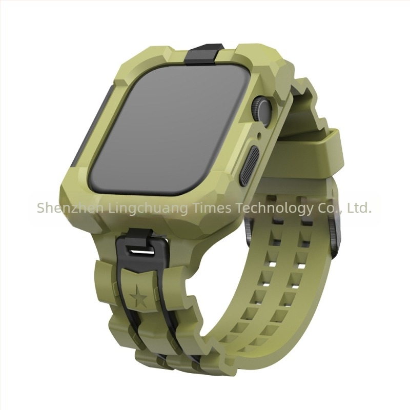 Apple Watch védőtok integrált TPU taktikai szíjjal és szilikon sport szíjjal