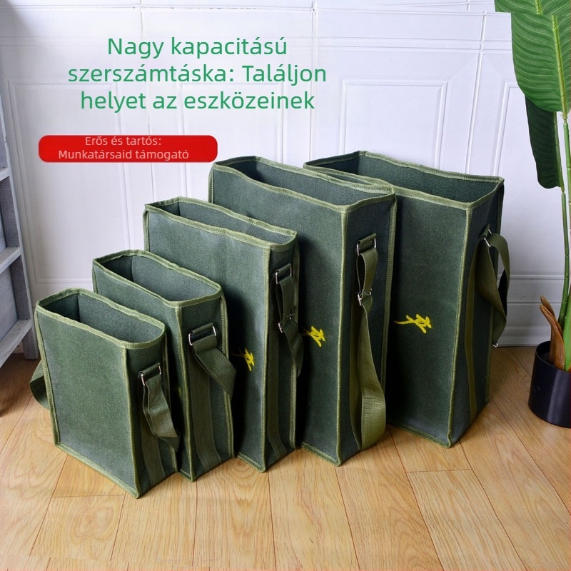 Vastagított vászon szerszámtáska villanyszerelőknek és asztalosoknak