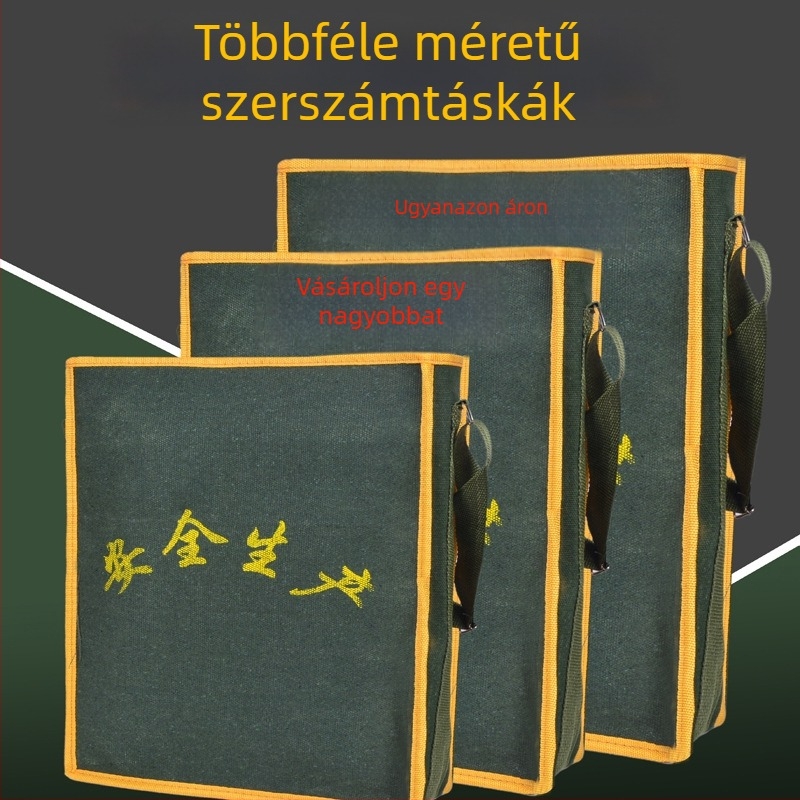Vastagított vászon szerszámtáska villanyszerelőknek és asztalosoknak