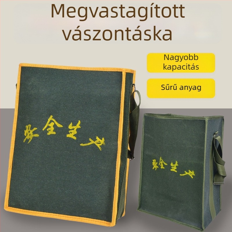 Vastagított vászon szerszámtáska villanyszerelőknek és asztalosoknak
