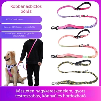 Fiber Pet poliészter kutya póráz övvel – kéz nélkül, vontatási pánt, 100 darab