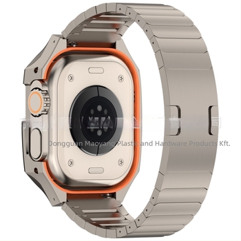 Apple Watch rozsdamentes acélból készült integrált védőház, kompatibilis 20/22 mm interfész, gombos zár