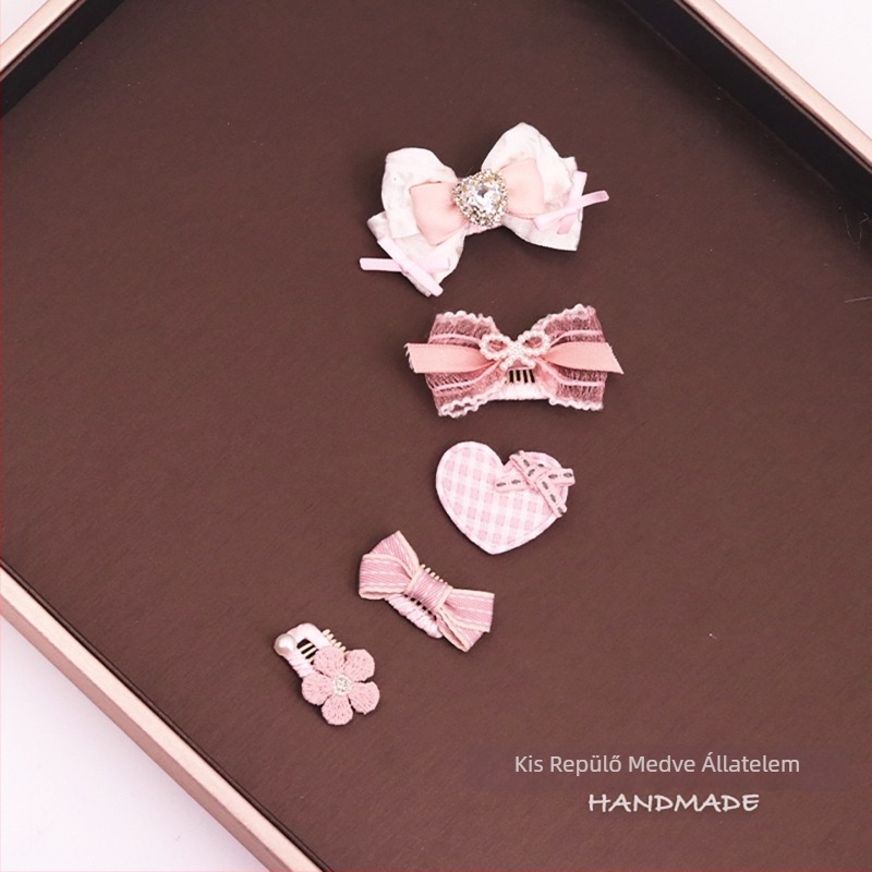 Állat hajcsat mini masnival - pamut anyag; általános célú használat; import nélkül; IP engedély nélkül