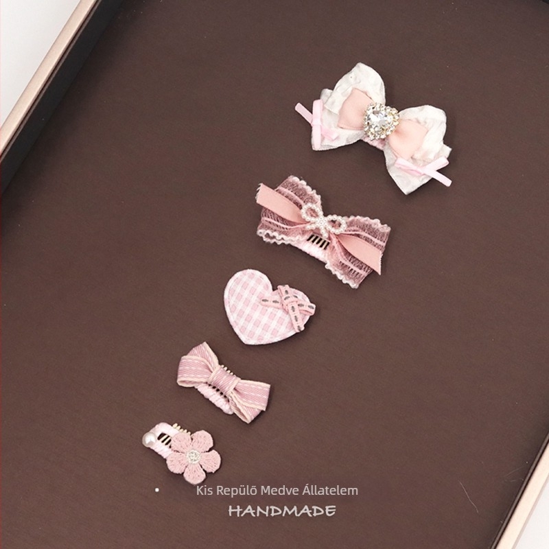 Állat hajcsat mini masnival - pamut anyag; általános célú használat; import nélkül; IP engedély nélkül