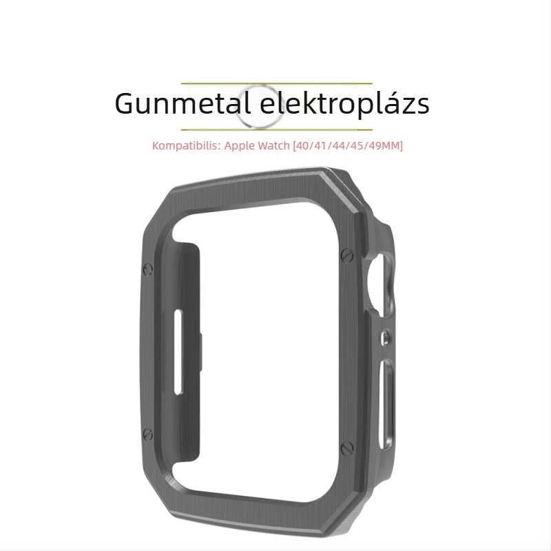 Huiyu Apple Watch tok Series 5–8 és Ultra számára, elektroplattált csiszolt PC-ház