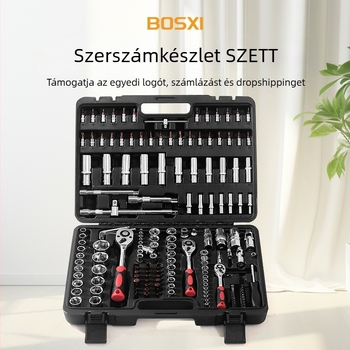 Bosxi Műanyag Szerszercsomag - Többfunkciós Villanyszerelő Készlet Dugókulcsokkal, Hordozható Autójavító Készlet