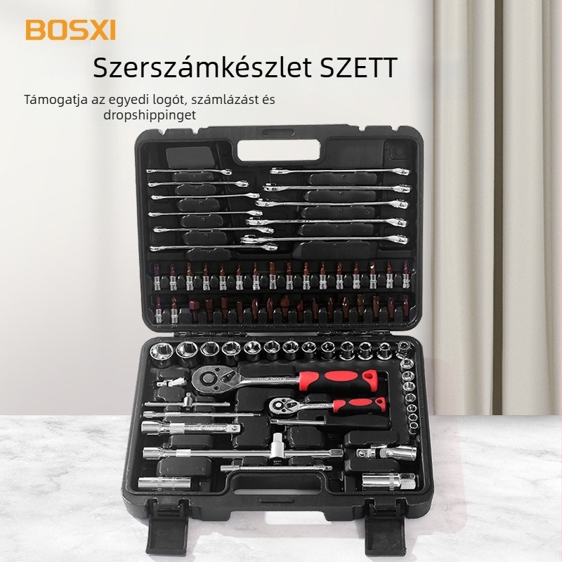 Bosxi Műanyag Szerszercsomag - Többfunkciós Villanyszerelő Készlet Dugókulcsokkal, Hordozható Autójavító Készlet