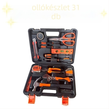 Háztartási szerszámkészlet szerszámos ládával, 116 darab, Yinuo márkájú, PP/TPR és szénacél anyagok, otthoni javításokra