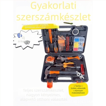 Háztartási szerszámkészlet szerszámos ládával, 116 darab, Yinuo márkájú, PP/TPR és szénacél anyagok, otthoni javításokra