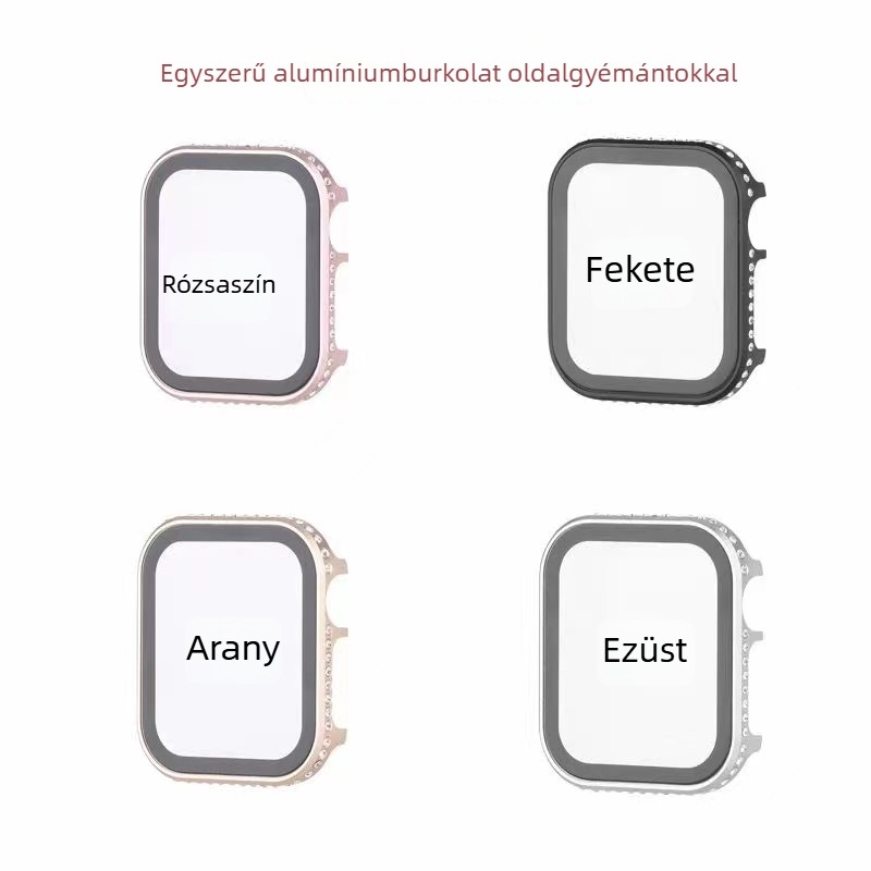 Apple Watch Series 5/6 védőtok, alumínium ötvözet, kijelzőt védő üvegfilm, integrált védelem