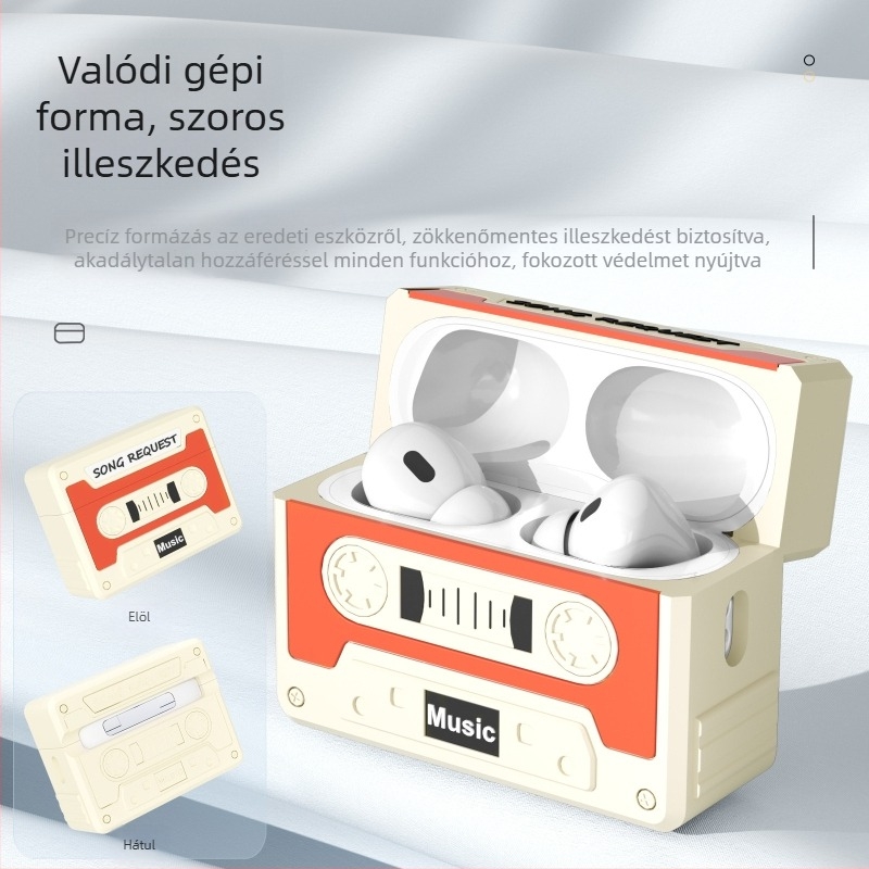 Retro szilikon védőtok AirPods Pro 3-hoz és AirPods 4-hez, Apple harmadik generációs fülhallgató tokja