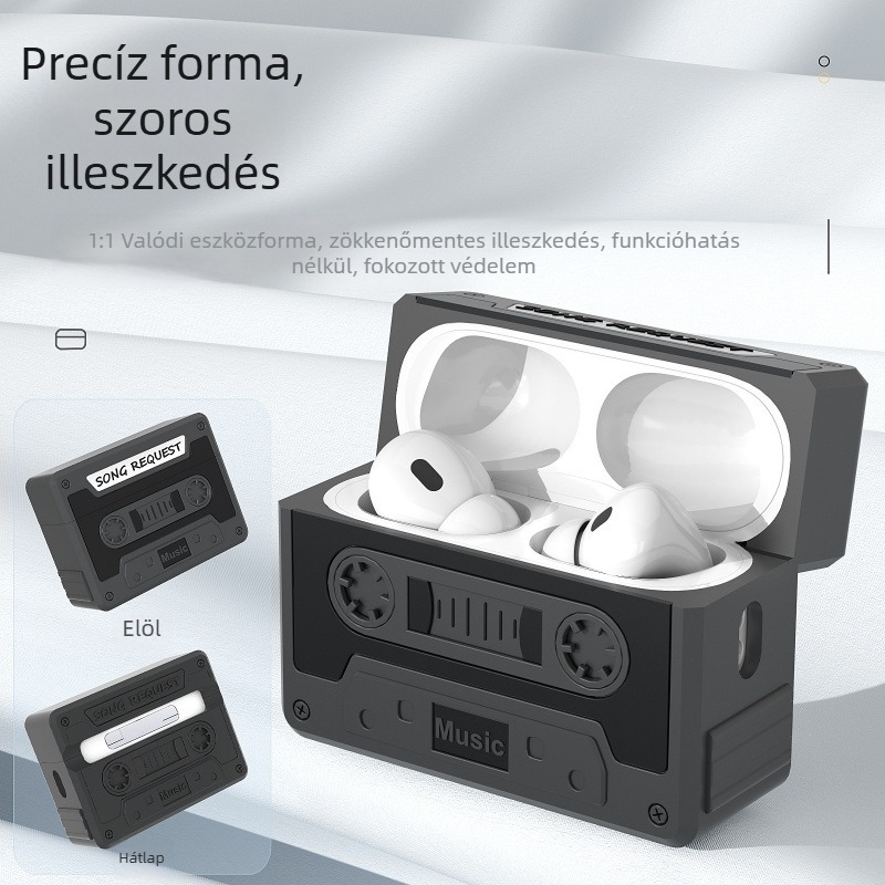 Retro szilikon védőtok AirPods Pro 3-hoz és AirPods 4-hez, Apple harmadik generációs fülhallgató tokja