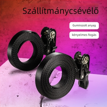 Szállító feszítő heveder, vastított poliészter, dupla kampó, 800 kg teherbírás