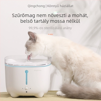 Macska vízforrás intelligens cirkulációs szűrővel (Kivehető; Nincs alkalmazás; Súly 1,5 kg; 1 év garancia)