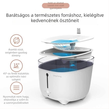 Macska vízforrás intelligens cirkulációs szűrővel (Kivehető; Nincs alkalmazás; Súly 1,5 kg; 1 év garancia)