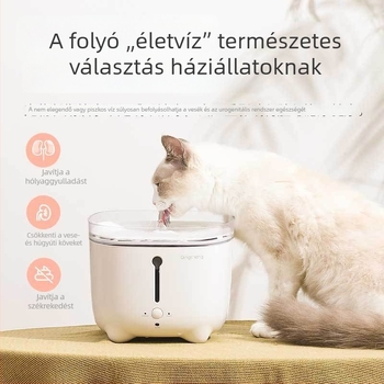 Macska vízforrás intelligens cirkulációs szűrővel (Kivehető; Nincs alkalmazás; Súly 1,5 kg; 1 év garancia)