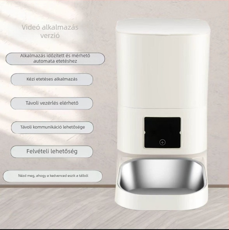 Okos etető automata kamerával, HD széleslátószögű megfigyeléssel, APP-vezérlés, univerzális kompatibilitás, súly 1,6 kg